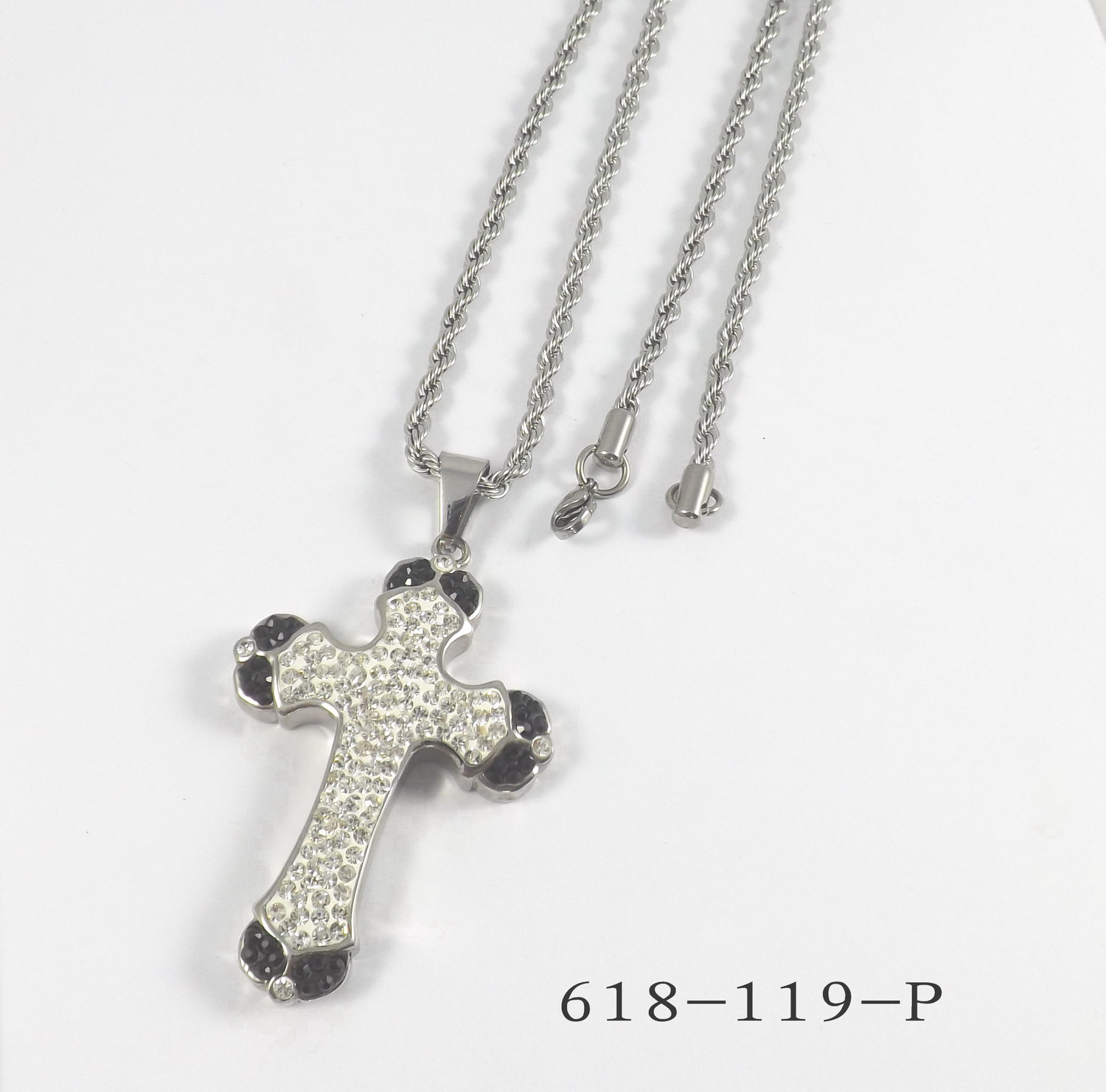 Stainless steel Necklace cross set